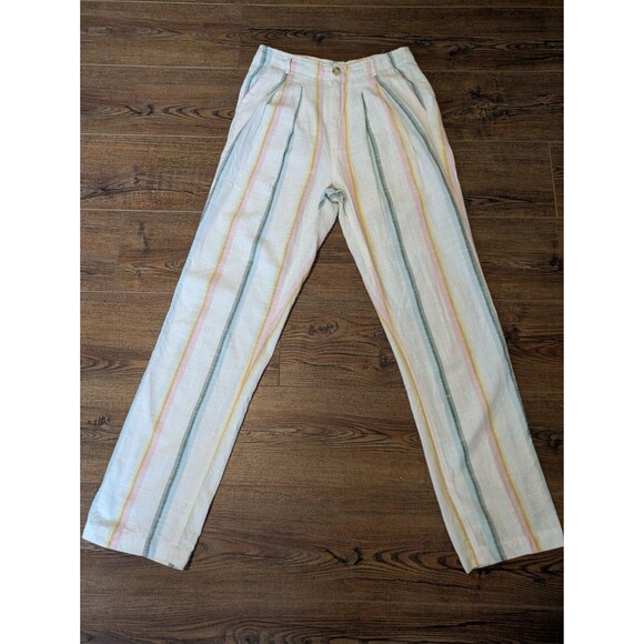 Billabong New Moves Pant Pastel Stripe Salty Blong Linen Pants Size 28 - Picture 6 of 13